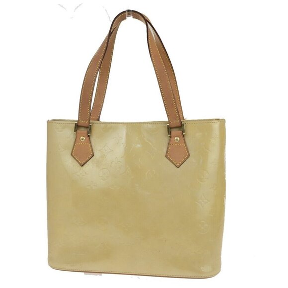 LOUIS VUITTON Houston Shoulder Bag Monogram Vernis Leather Beige M91004 33FB240 - Picture 1 of 15